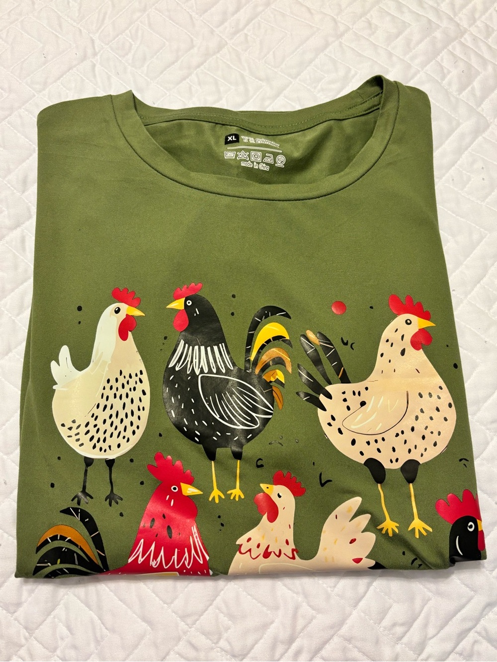 Olive Green Chicken Graphic Tee